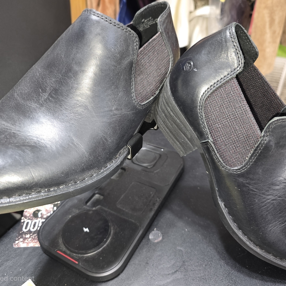 Born Black Leather Ankle Boots